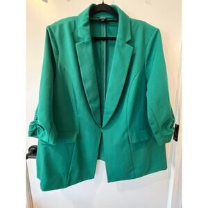 INC International Concepts Plus Size Green Blazer - 3/4 sleeve